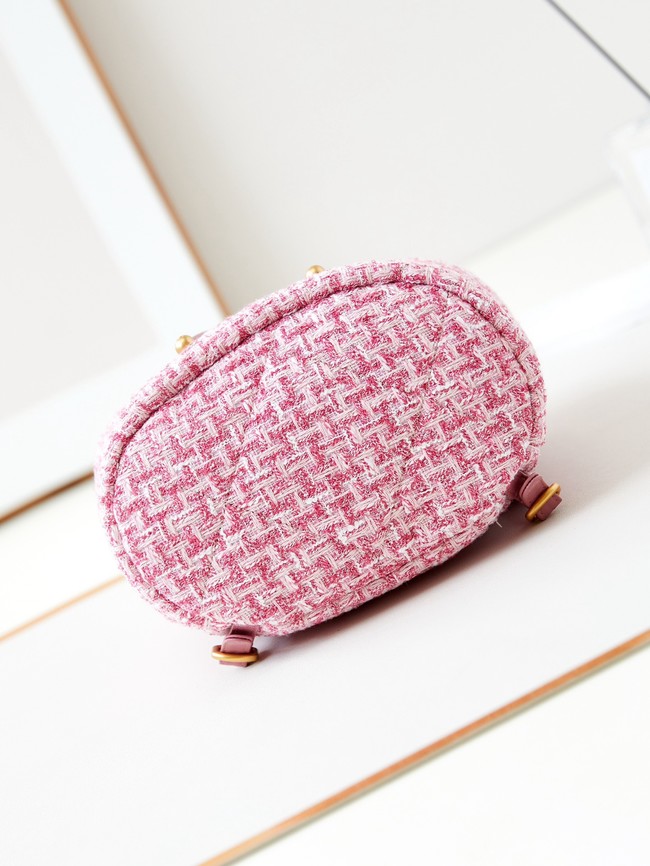 CHANEL 19 BACKPACK Wool Tweed AS4223 pink