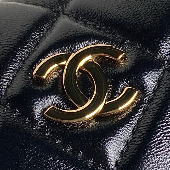 Chanel Shiny Lambskin & Gold-Tone Metal AP4189 Black