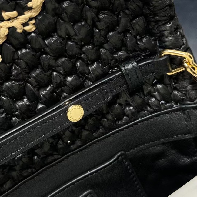 Prada Leather weave shoulder bag 1BA135 black