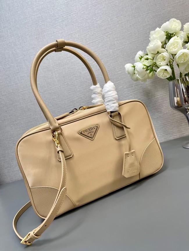 Prada Re-Edition 1978 medium Re-Nylon and Saffiano leather two-handle bag 1BB115 Camel Brown