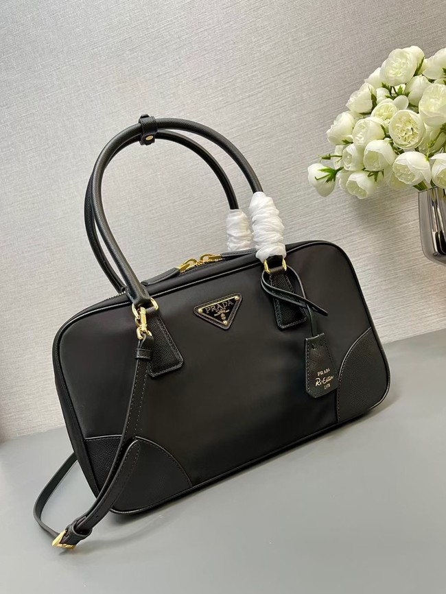 Prada Re-Edition 1978 medium Re-Nylon and Saffiano leather two-handle bag 1BB115 black