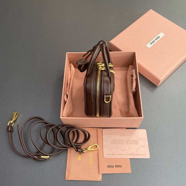 MIU MIU MINI Leather Handle Bag 5BB159 brown