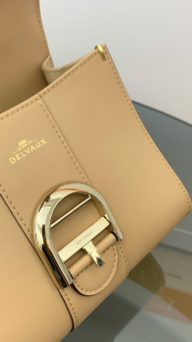 Delvaux Calfskin Leather Tote Bag 17856 Apricot