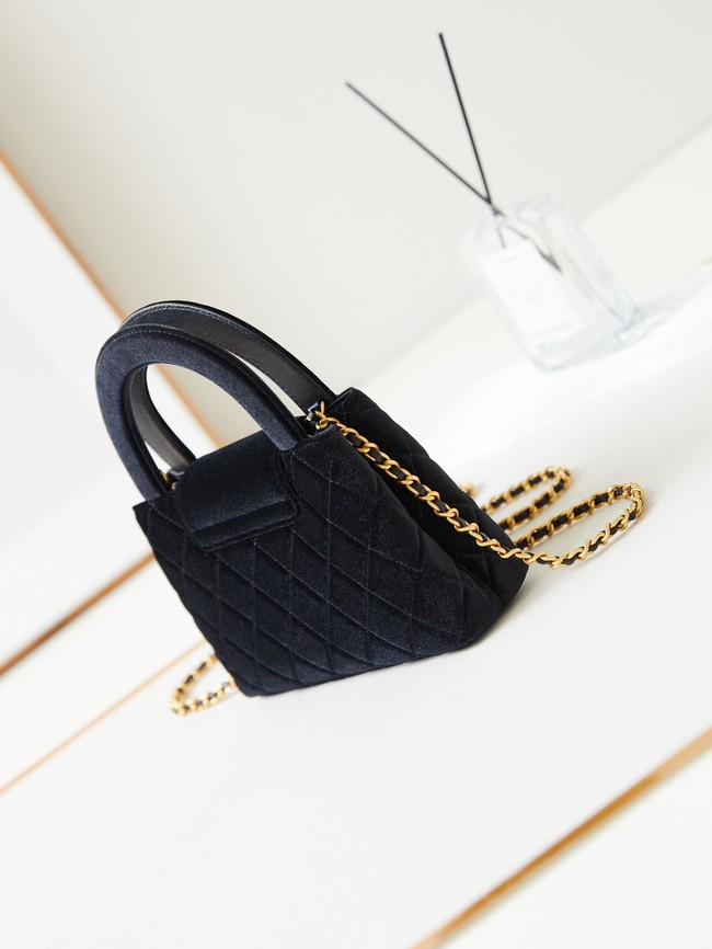 Chanel MINI SHOPPING BAG Velvet & Gold-Tone Metal AS4416 Black