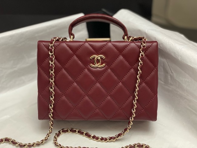 CHANEL SMALL BOX BAG AS5167 Burgundy