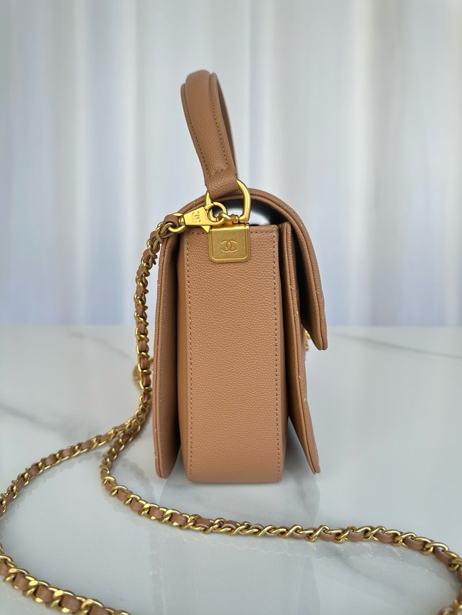 Chanel FLAP BAG WITH TOP HANDLE AS5166 Camel