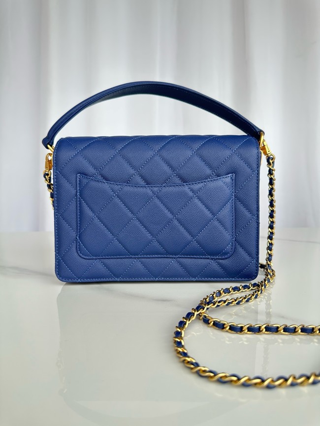 Chanel FLAP BAG WITH TOP HANDLE AS5166 Navy Blue