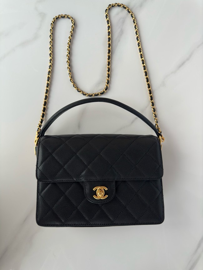 Chanel FLAP BAG WITH TOP HANDLE AS5166 black