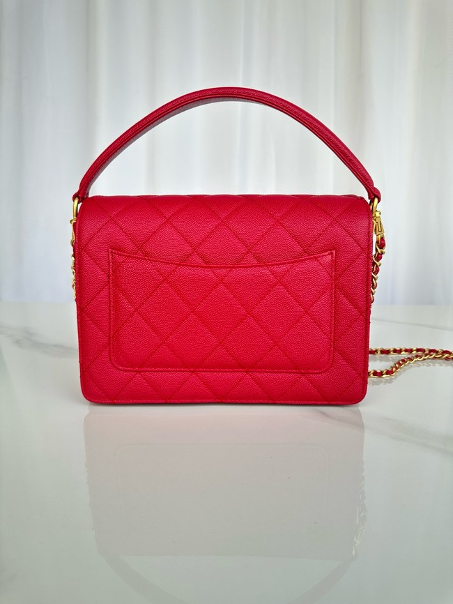 Chanel FLAP BAG WITH TOP HANDLE AS5166 red