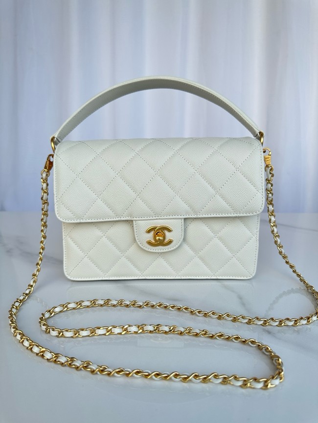 Chanel FLAP BAG WITH TOP HANDLE AS5166 white