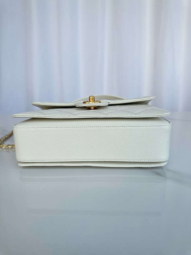 Chanel FLAP BAG WITH TOP HANDLE AS5166 white