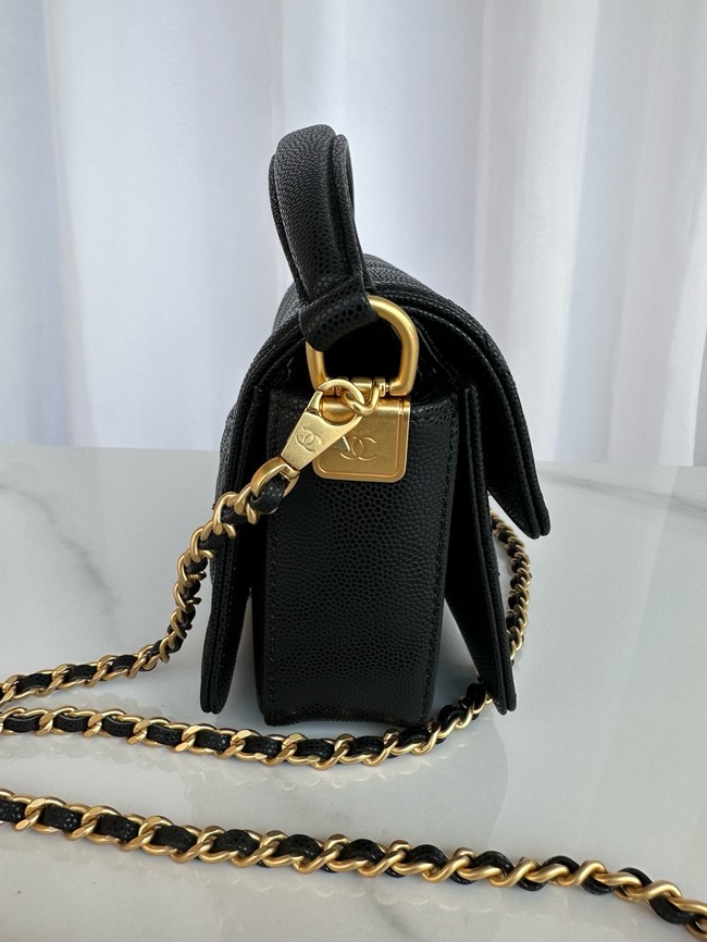 Chanel MINI FLAP BAG WITH TOP HANDLE AS5164 black