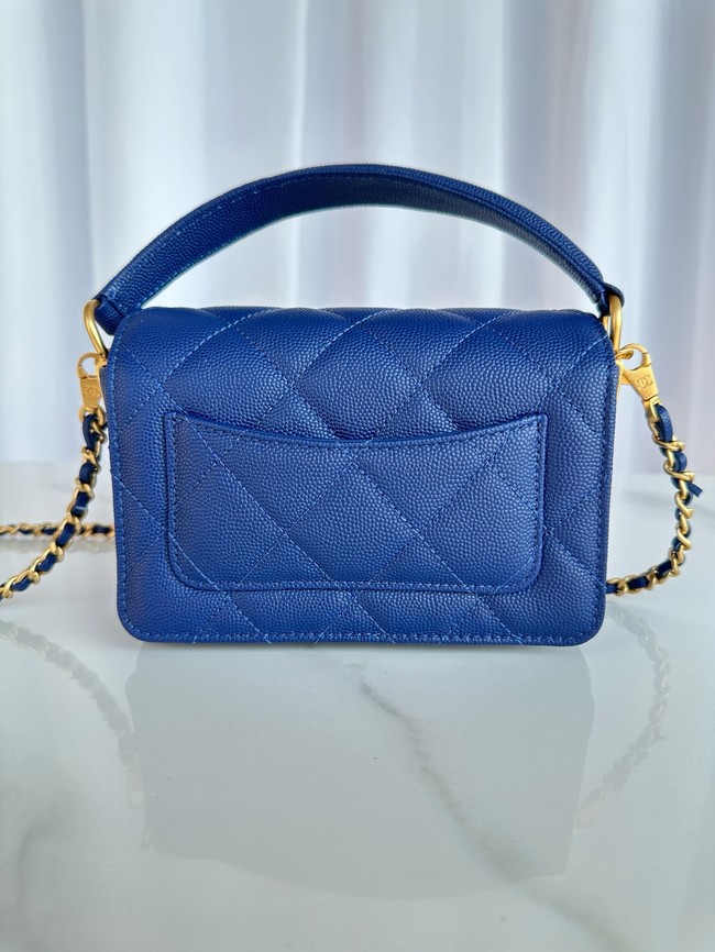 Chanel MINI FLAP BAG WITH TOP HANDLE AS5164 Navy Blue