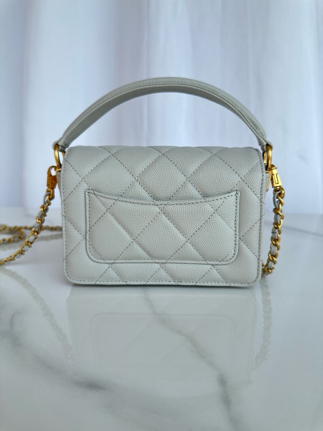 Chanel MINI FLAP BAG WITH TOP HANDLE AS5164 gray