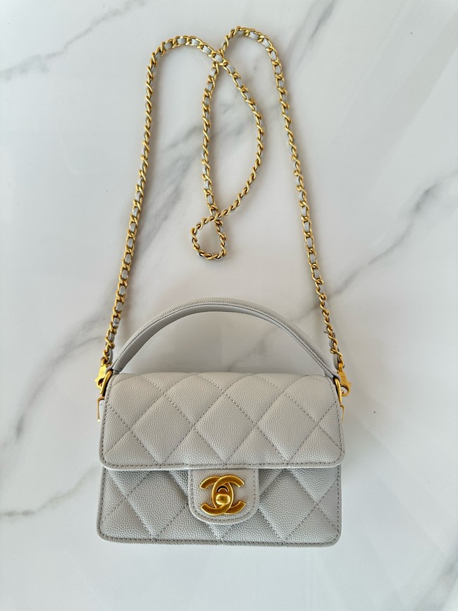 Chanel MINI FLAP BAG WITH TOP HANDLE AS5164 gray