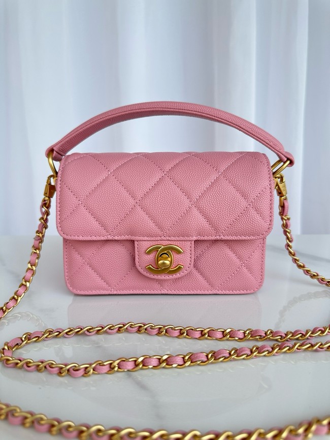 Chanel MINI FLAP BAG WITH TOP HANDLE AS5164 pink