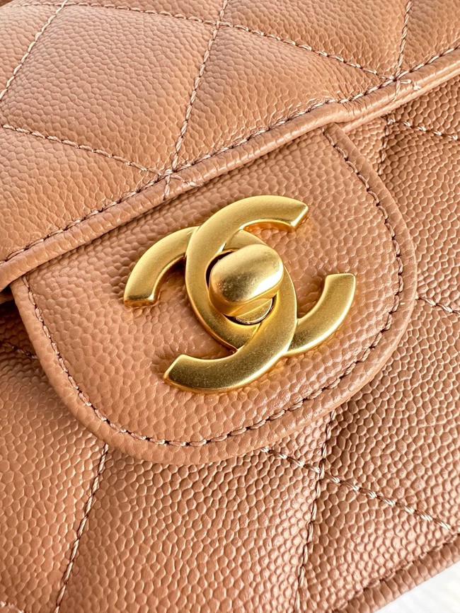 Chanel MINI FLAP BAG WITH TOP HANDLE AS5165 Camel