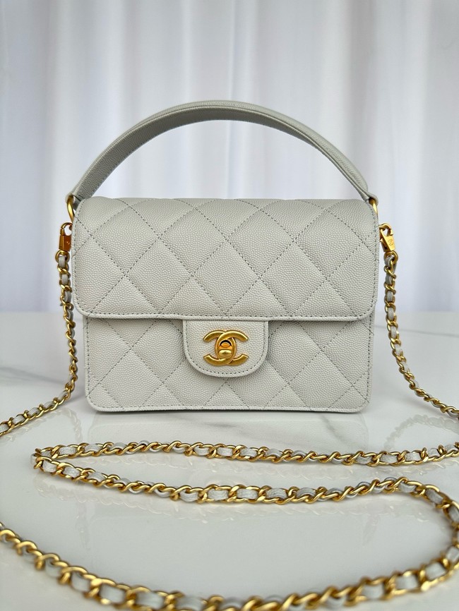 Chanel MINI FLAP BAG WITH TOP HANDLE AS5165 gray