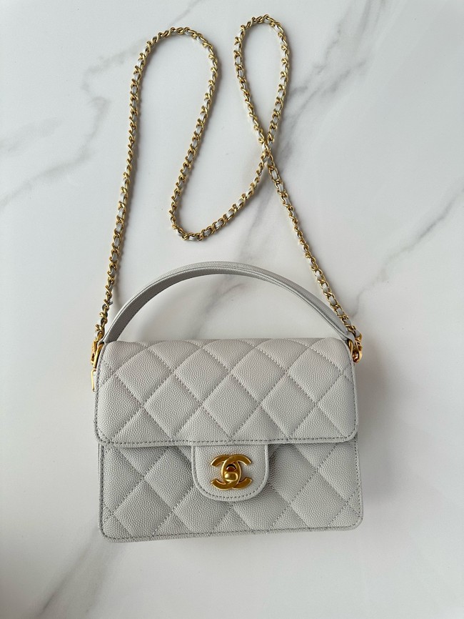 Chanel MINI FLAP BAG WITH TOP HANDLE AS5165 gray