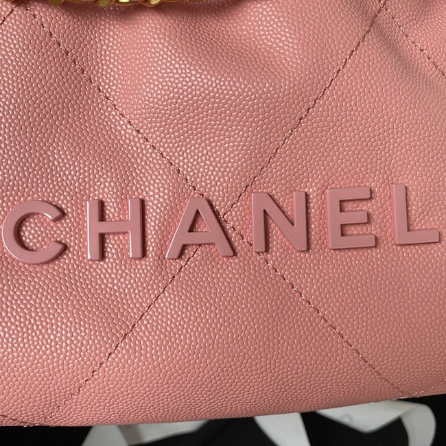 CHANEL 22 MINI HANDBAG Grained Calfskin AS3980 pink