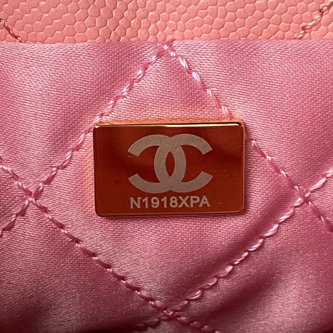 CHANEL 22 MINI HANDBAG Grained Calfskin AS3980 pink