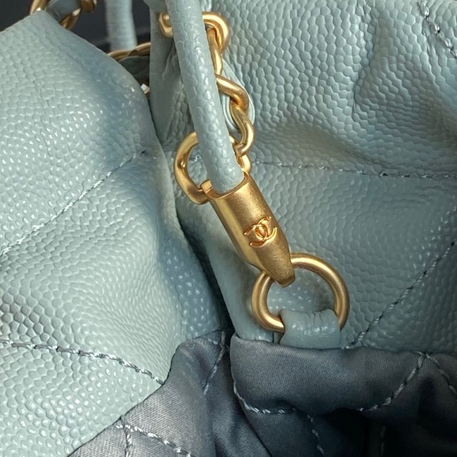 CHANEL 22 MINI HANDBAG Grained Calfskin AS3980 sky blue