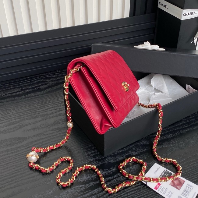 Chanel WALLET ON CHAIN AP4282 red