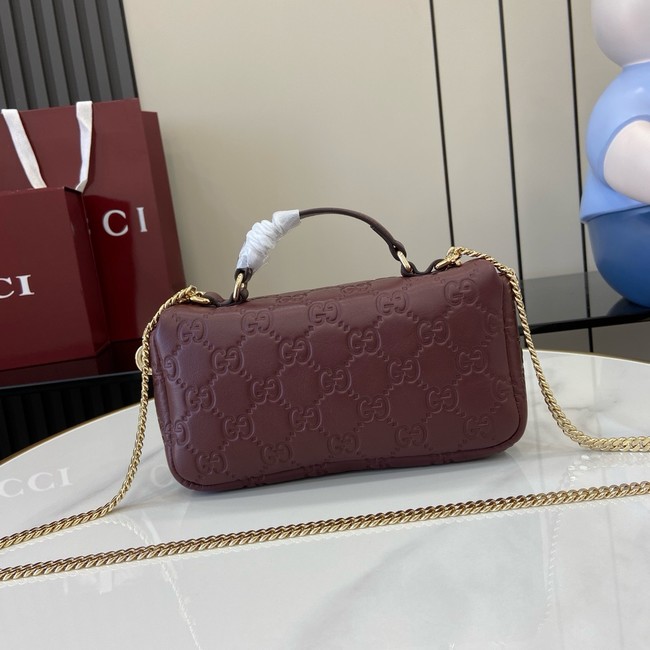 Gucci GG MILANO MINI TOP HANDLE BAG 806017-3 Rosso Ancora red