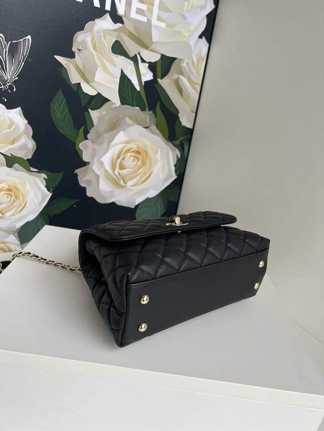 Chanel FLAP BAG WITH TOP HANDLE A92990 black