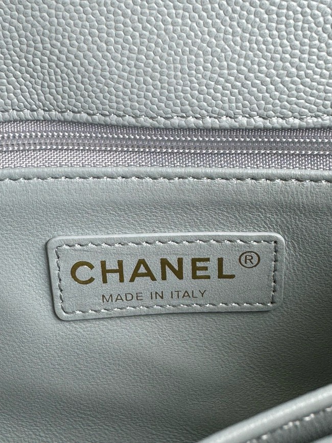 Chanel FLAP BAG WITH TOP HANDLE A92990 light blue