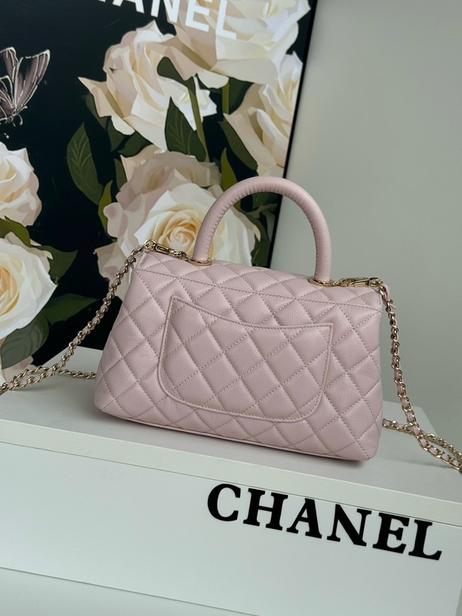 Chanel FLAP BAG WITH TOP HANDLE A92990 light pink