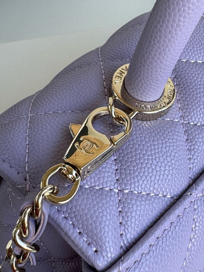 Chanel FLAP BAG WITH TOP HANDLE A92990 purple