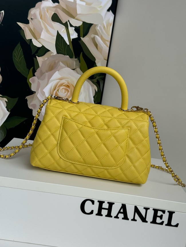 Chanel FLAP BAG WITH TOP HANDLE A92990 yellow