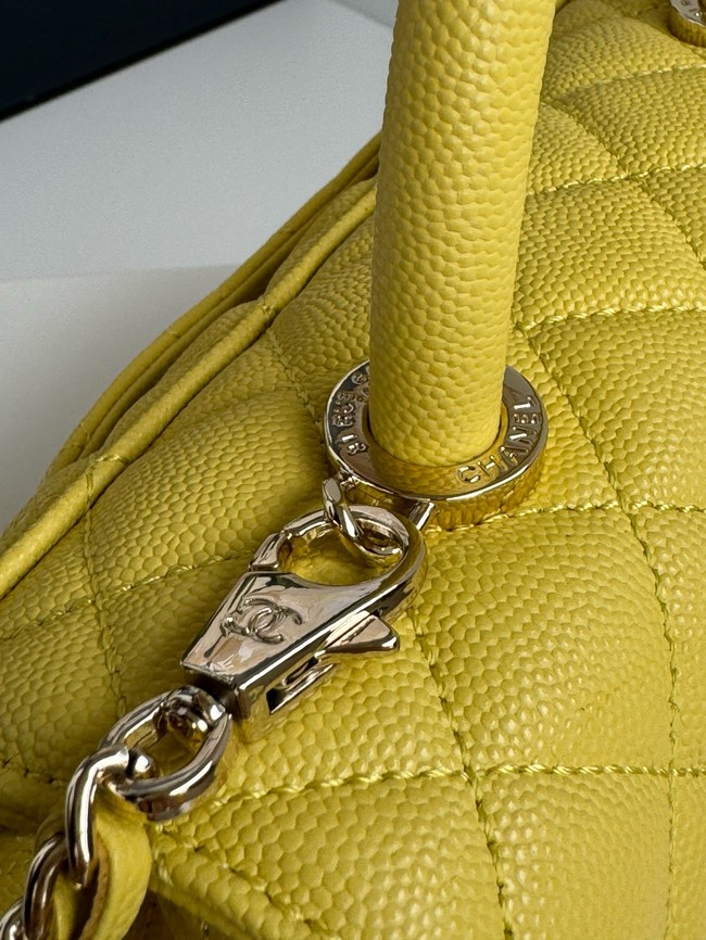 Chanel FLAP BAG WITH TOP HANDLE A92990 yellow