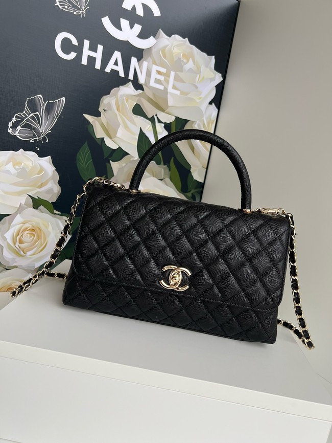 Chanel LARGE FLAP BAG WITH TOP HANDLE A92991 black