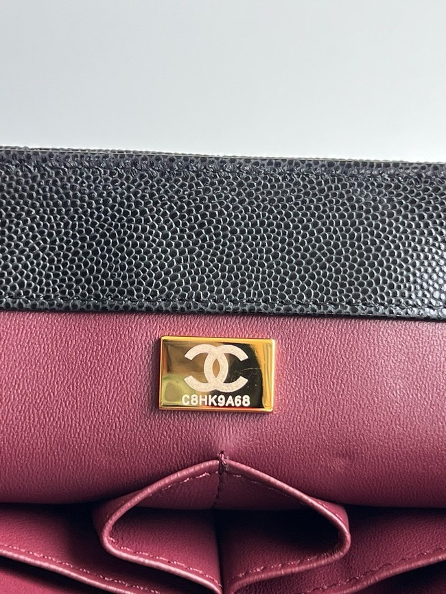 Chanel LARGE FLAP BAG WITH TOP HANDLE A92991 black&red