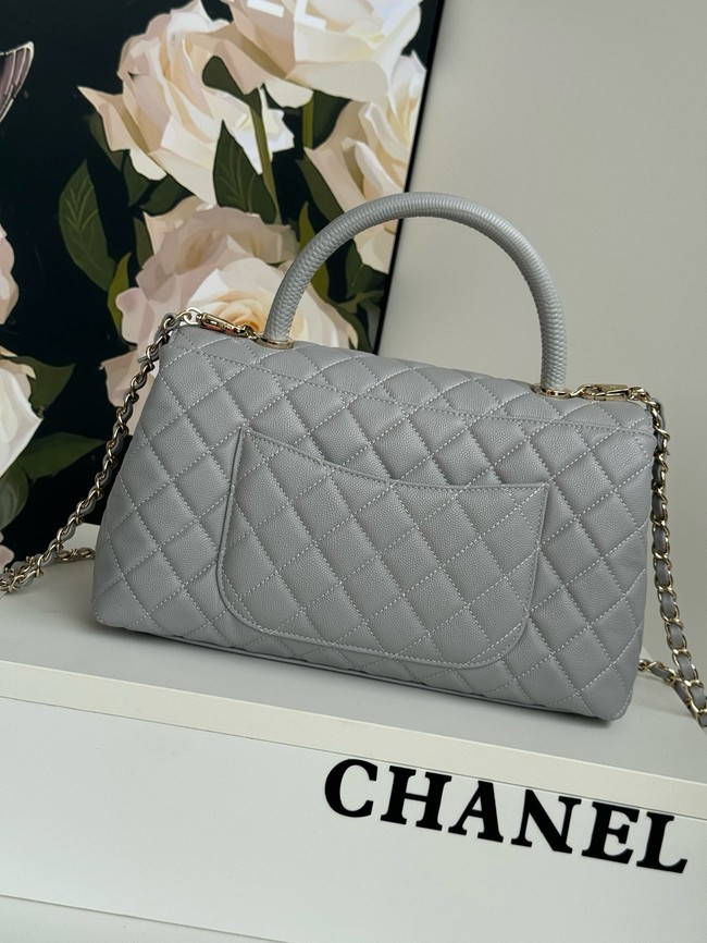 Chanel LARGE FLAP BAG WITH TOP HANDLE A92991 gray