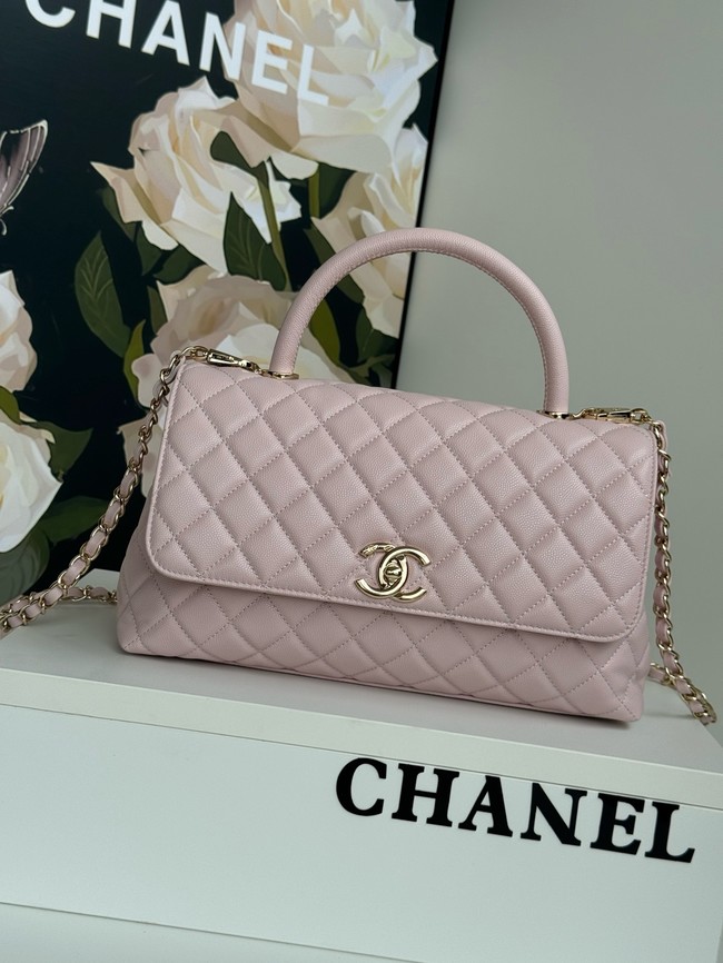 Chanel LARGE FLAP BAG WITH TOP HANDLE A92991 pink