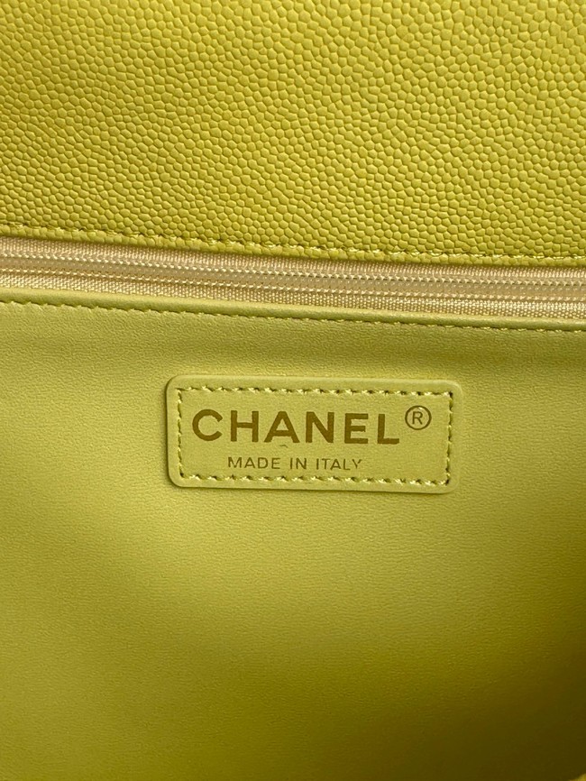 Chanel LARGE FLAP BAG WITH TOP HANDLE A92991 yellow