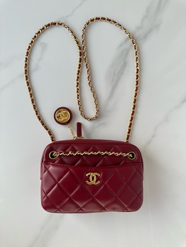 Chanel MINI CAMERA CASE AS5190 Burgundy