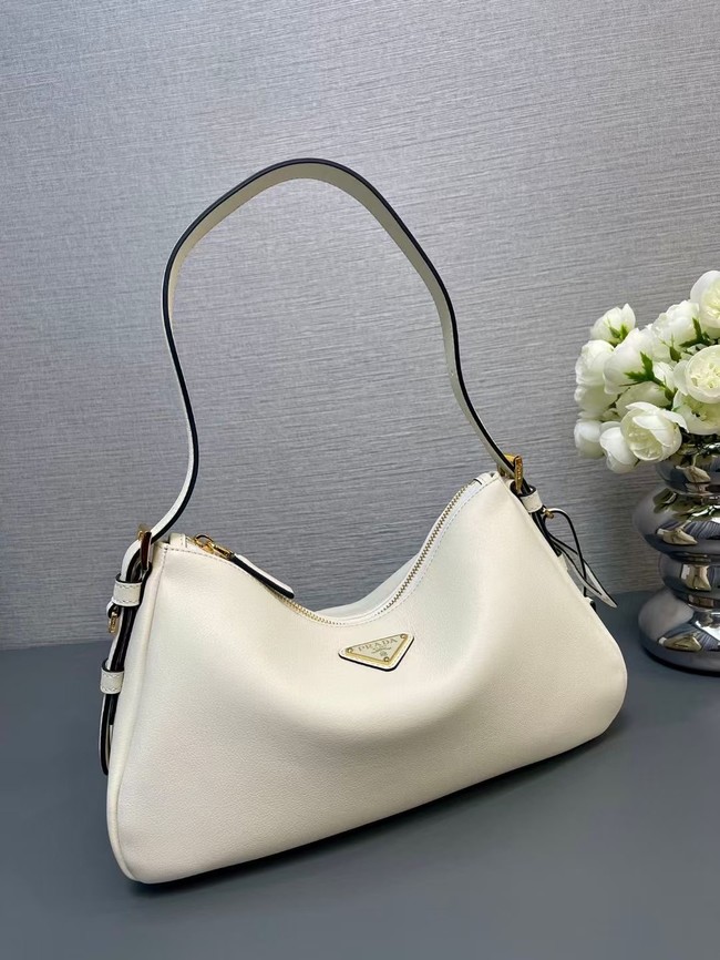 Prada Aimee medium leather shoulder bag 1BC229 white