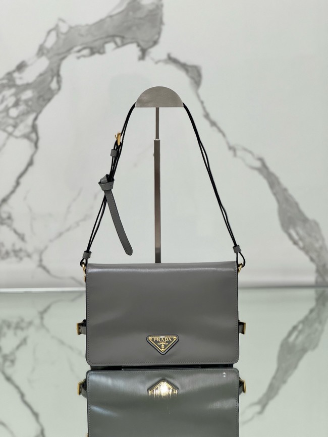 Prada Leather shoulder bag 1BD082 gray