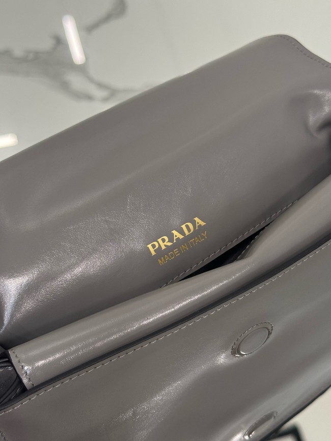 Prada Leather shoulder bag 1BD082 gray