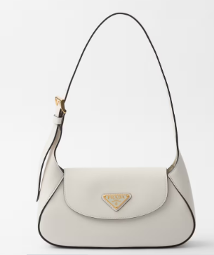 Prada Small leather shoulder bag 1BD358 White