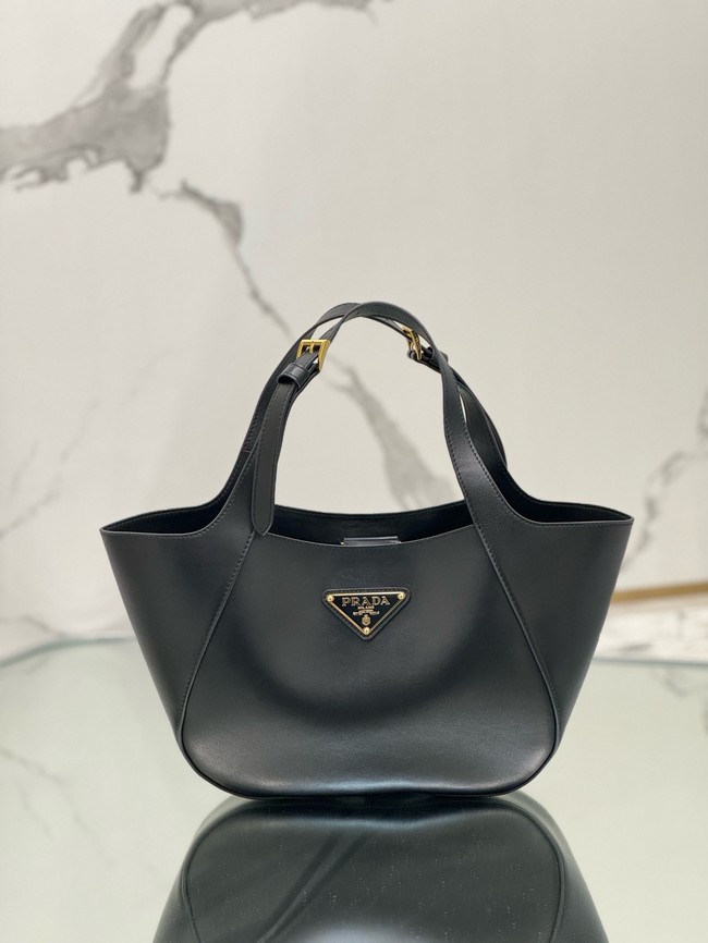 Prada medium leather tote bag 1BG483 black