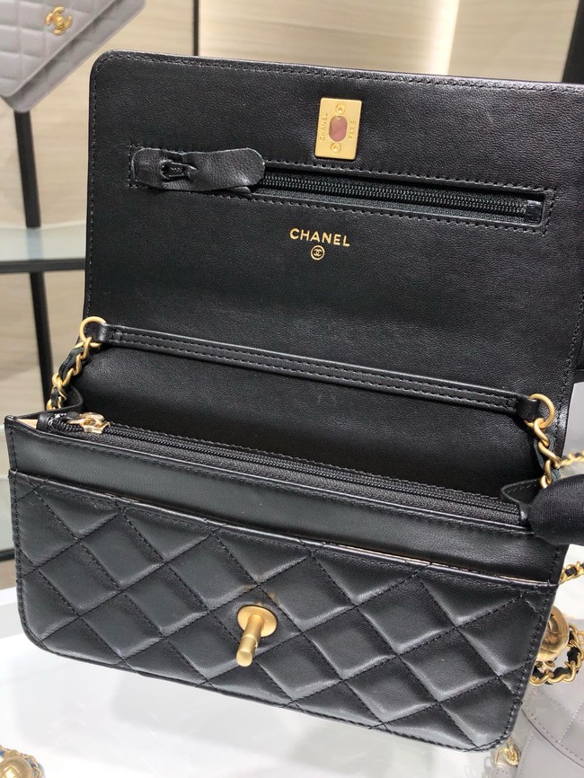 Chanel CLASSIC WALLET ON CHAIN AP1450 black