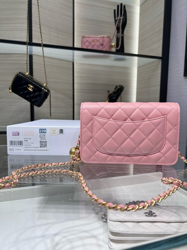 Chanel CLASSIC WALLET ON CHAIN AP1450 pink