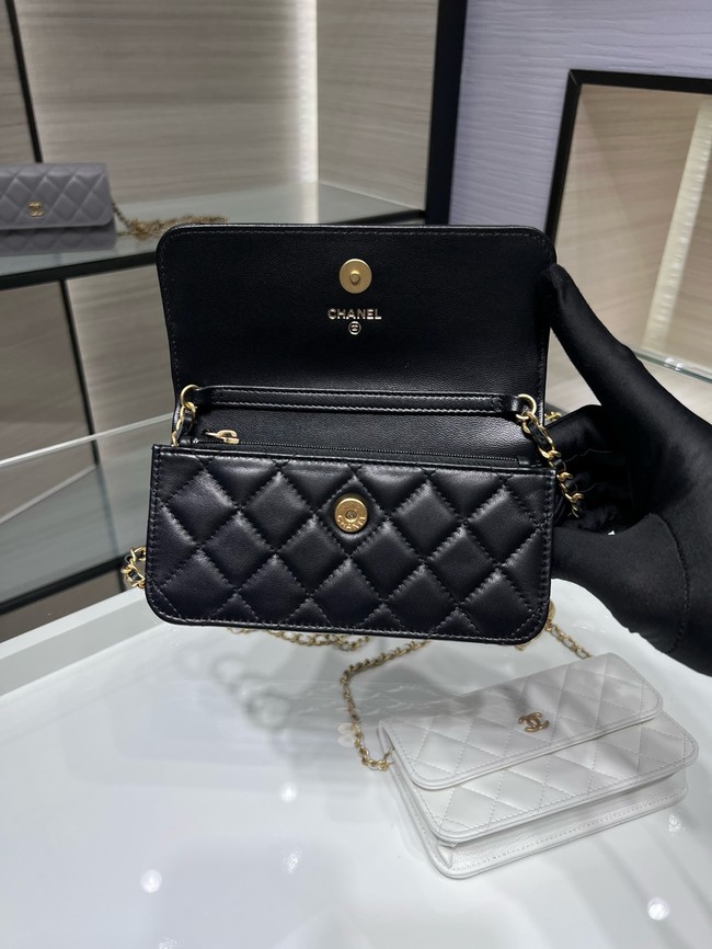 Chanel CLASSIC WALLET ON CHAIN AP3071 black