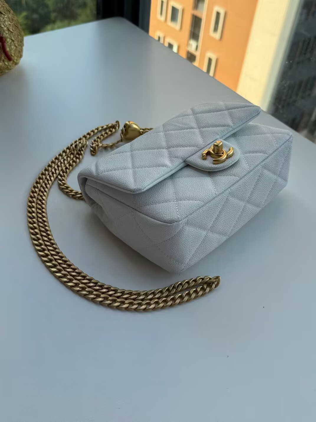 Chanel 23P Original Caviar Leather Mini Flap Bag AS3829 White