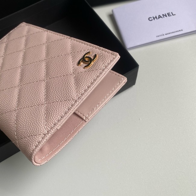 Chanel Calfskin Leather & Gold-Tone Metal Wallet B80385 pink